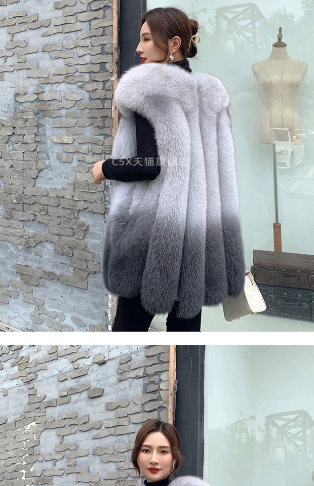 Arrival Warm Women Import Coat Fur Vest High-Grade Faux Fur Coat Fox Fur Long Vest Plus Size S-XXXL