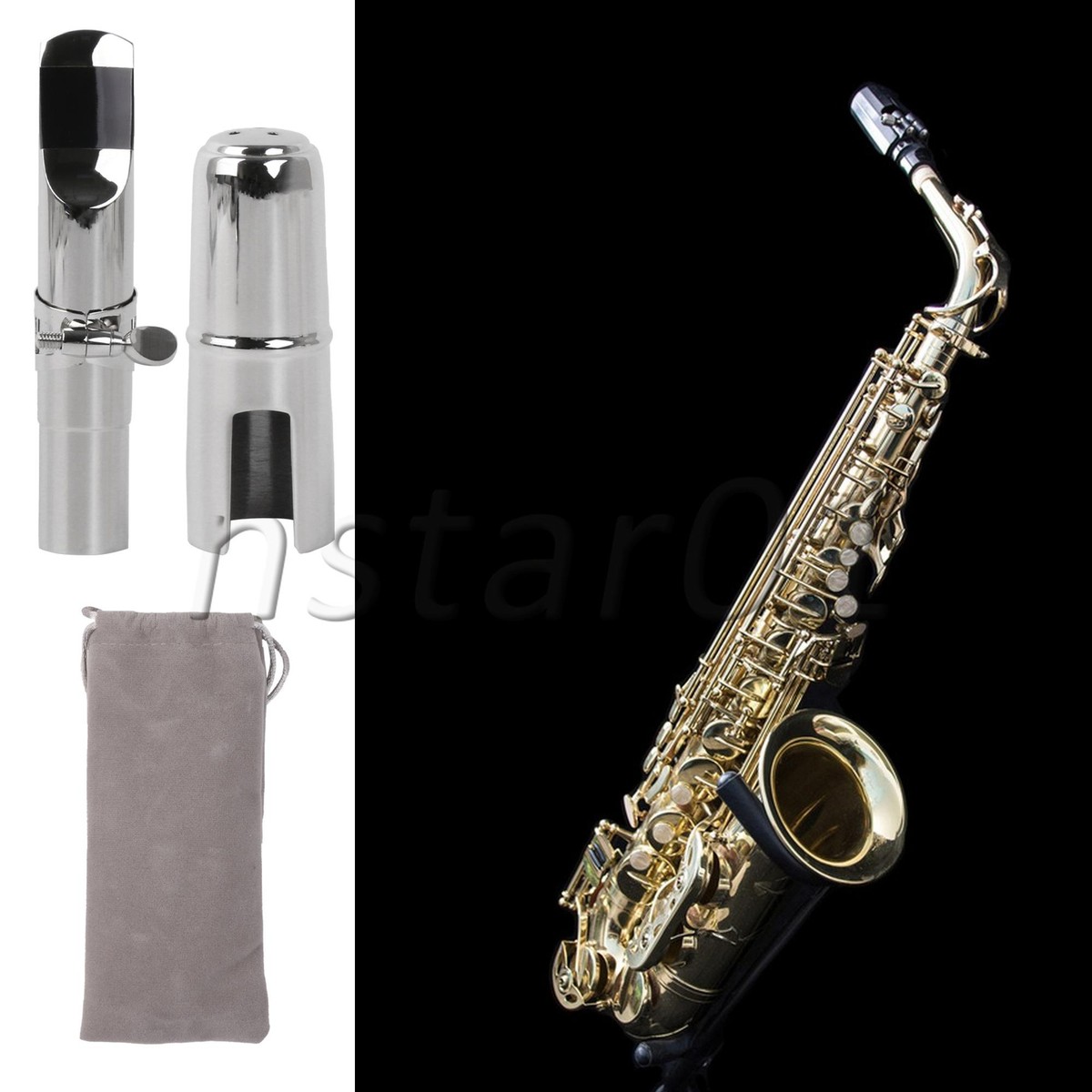 Tenor B Flat Sax Mouthpiece 6# Clamp Cap for Music Lover with