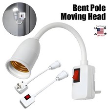 2  Flexible E27 Light Bulb Holder Extension Socket Adapter Plug in On/Off Switch