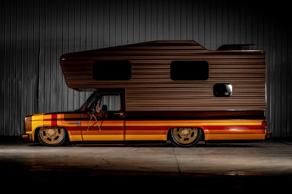 Side view of 1983 Chevrolet C-10 Pickup Camper - Brown Sugar