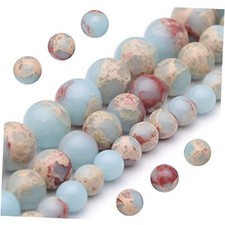 Natural Gemstone Beads for Jewelry Making,Polished Round 8mm Sky Blue Jasper