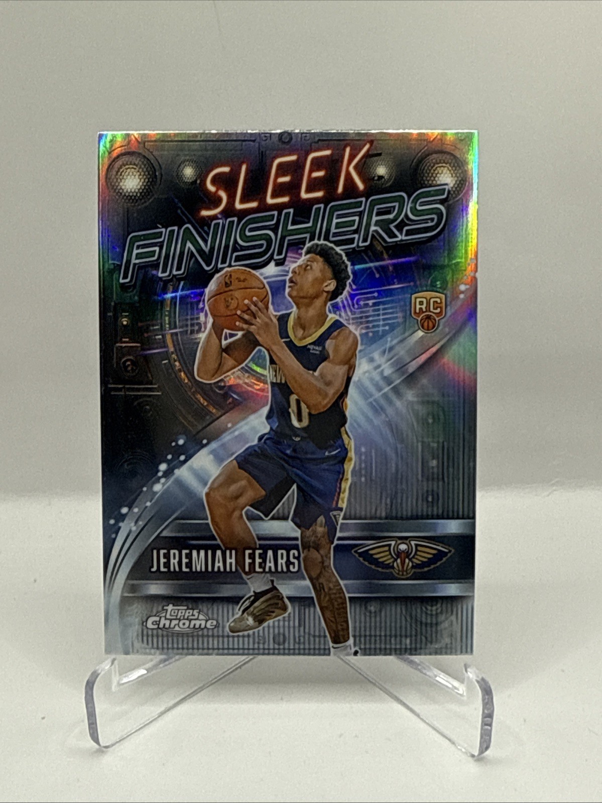JEREMIAH FEARS 2025-26 Topps Chrome Sleek Finishers RC SF-27 Pelicans Refractor 
