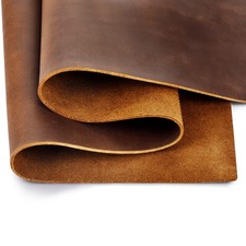 Leather Tooling Sheets 1.8-2.0MM Thick Full Grain Oil Tan Crazy Brown, 8"x12"