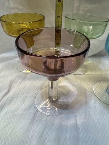 MARGARITA Bubble GLASSWARE multicolored Set of 4 - Picture 8 of 9
