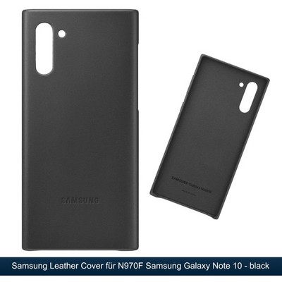 Original Samsung Leather Cover Galaxy Note 10 Case Echtlederhülle EF-VN970 black