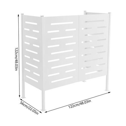 56*122*122cm White Modern Air Conditioner Fence Iron Outdoor Equipment Enclosure - Picture 4 of 16