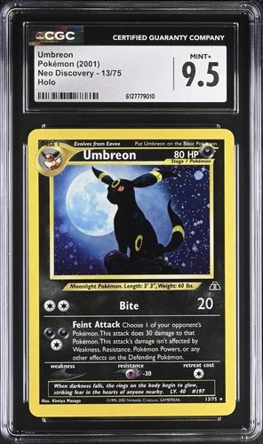 Pokemon Umbreon 13/75 Holo Unlimited Neo Discovery - CGC 9.5