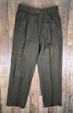 Vintage Monsieur By Givenchy Made In USA Pleated Cuff Trouser Pants Green 32R .