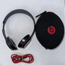 Beats by Dr. Dre Solo Black Wired B0518 On-ear Headphones Need EarPads Works
