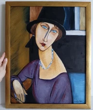 Modigliani Jeanne Hebuterne reproduction handmade oil painting 15.7x19.7"