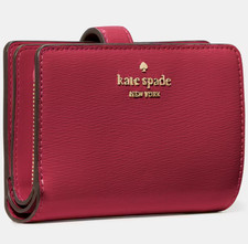 Kate Spade Madison Medium Bifold Wallet Dark Red Leather KN227 NWT 199 Retail