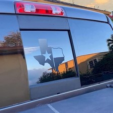 Matte Black Rear Middle Window Decal for Texas Flag - Matte Black