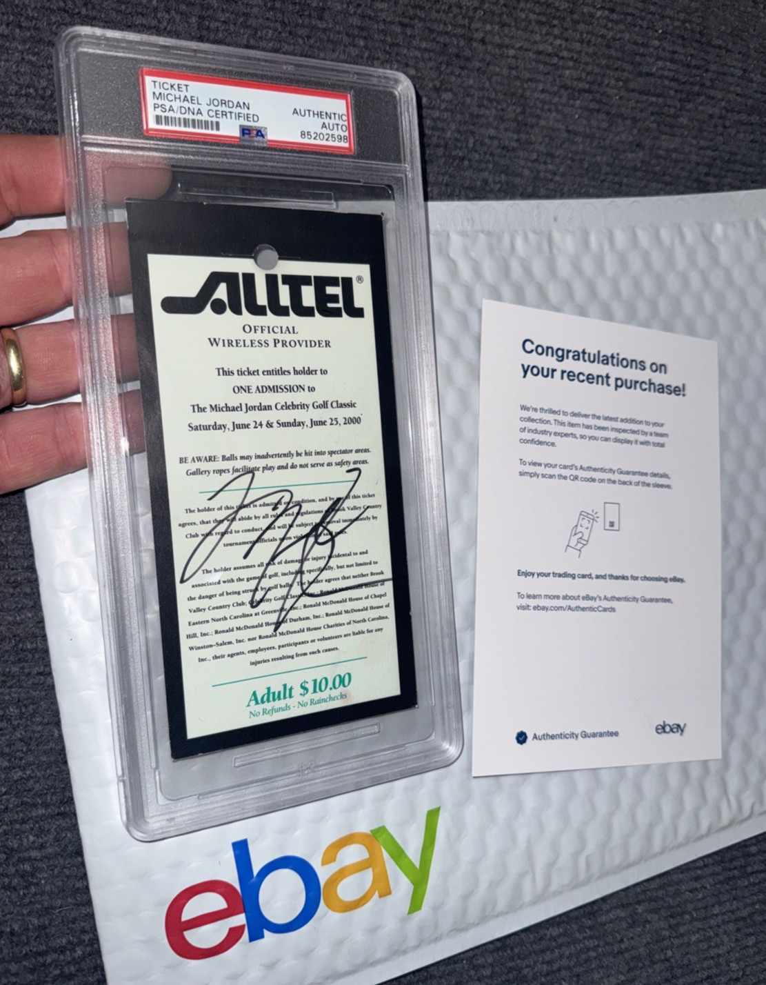 Michael Jordan Autograph PSA DNA Authentic Original Golf Ticket Card Auto MJ view 7