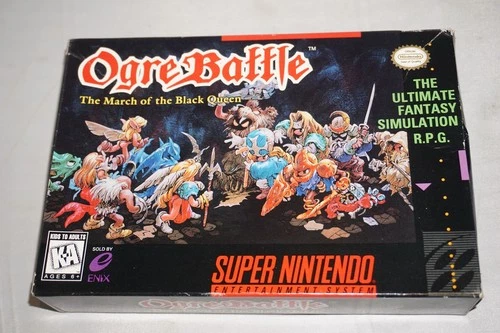 Ogre Battle March of Black Queen (Super Nintendo SNES) with Box No Manual