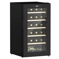 HOMCOM Wine Cooler Fridge with Glass Door Freestanding Wine Fridge