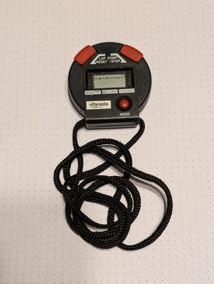 Ultimate Sports Digital Stopwatch Timer Black Red Retro 90s Coach Gear