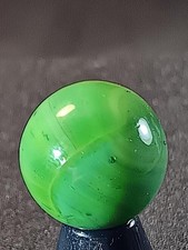 9/16" Akro Agate Emerald Moss Ribbon Swirl Near Mint Serious Marble A998