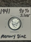 🔥🔥1941 Mercury 10c Dime 90% Silver VF/VG GORGEOUS COIN🔥🔥