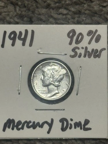 🔥🔥1941 Mercury 10c Dime 90% Silver VF/VG GORGEOUS COIN🔥🔥