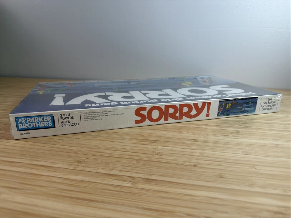 1972 Parker Brothers SORRY Board Game No. 0390 Vintage New Sealed Slide Pursuit - Image 4 of 4