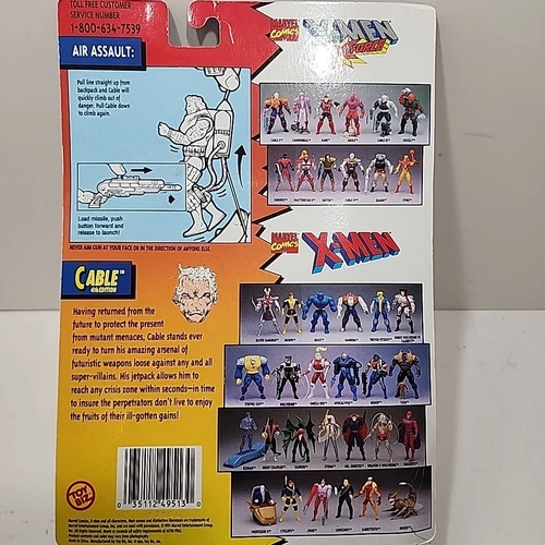 Vintage 1994 ToyBiz Marvel X-Men X-Force 4th Edition Cable Air Assault Action - Picture 3 of 3