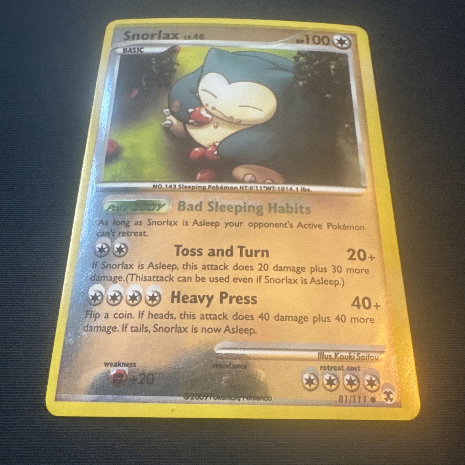 Pokémon Snorlax 81/111 Reverse Holo Rising Rivals Near Mint