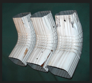 Rain Gutter Downspout Elbow *2x3-in set of 3 *B-Style Extension Connectors *Used