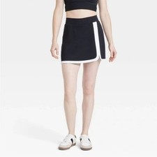 JoyLab Women's Knit Piped High Rise Skorts Black Size Small