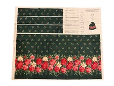 VIP Cranston Christmas Rose Apron Vintage Cut N Sew Panel Green Pink Sewing