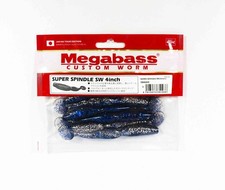Megabass Super Spindle Worm SW Power Up 4" Soft Lure Iwashi (1938)