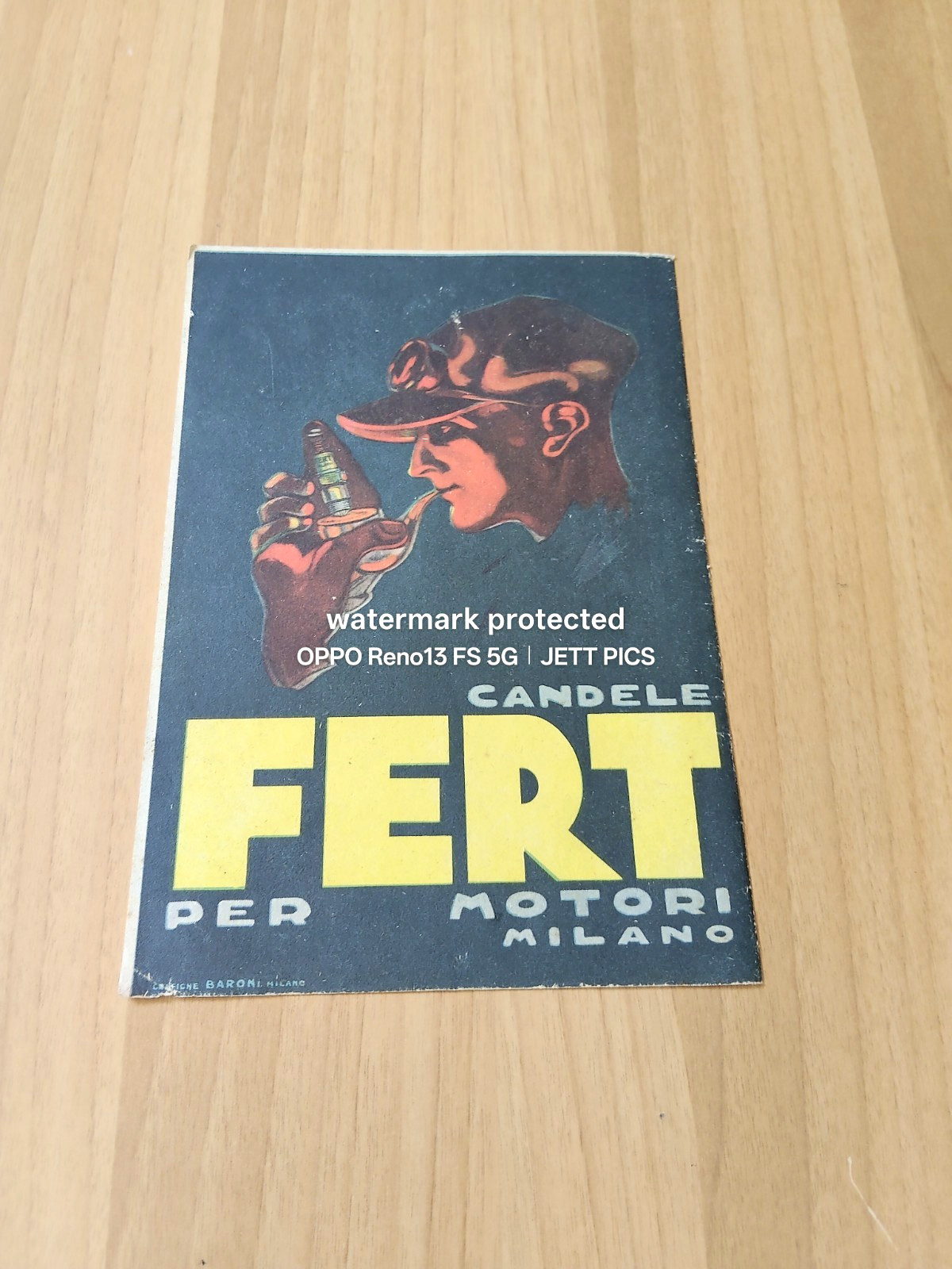1920 FERT CANDELE X MOTORI ILLUSTRATORE ANTONIO CALDERARA RARA VINTAGE EPOCA