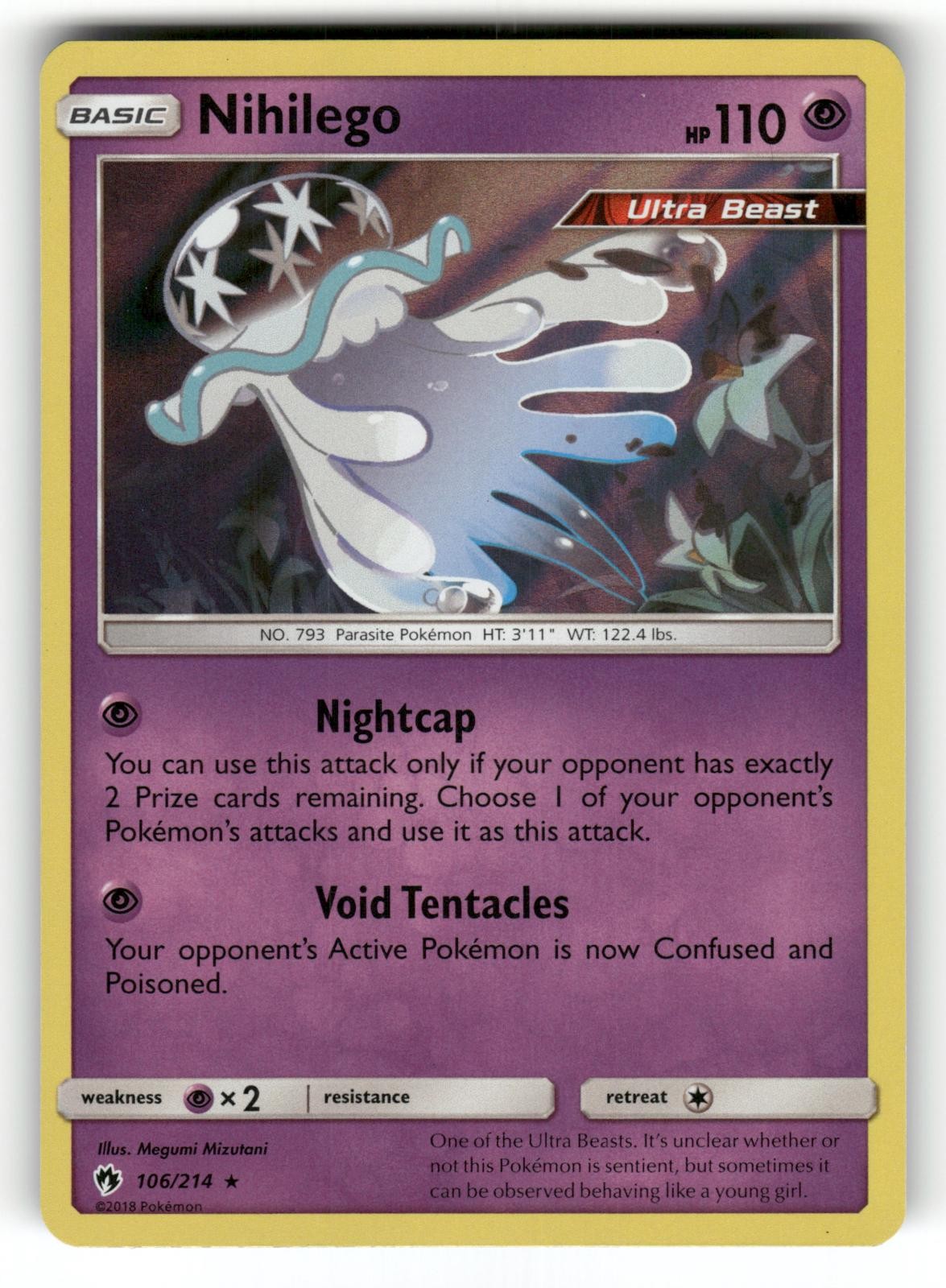 Nihilego LP 106/214 Lost Thunder Pokemon Holo Rare