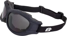 Buzzard Large Padded Motorcycle Riding Goggles Smoke Lens Fits over Glasses