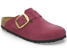 NEW Birkenstock Boston Big Buckle Nubuck Leather Berry Crush Women EU31-41