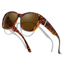 Polarized Fit Over Glasses Sunglasses for Women UV Protection, Trendy Oversiz...
