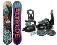 TODDLER KIDS' ALTITUDE "YETI SHREDDI" SNOWBOARD + SMALL BINDINGS 1K-3K