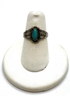 Vintage Native Sterling Silver Turquoise Ring Sz 6.75