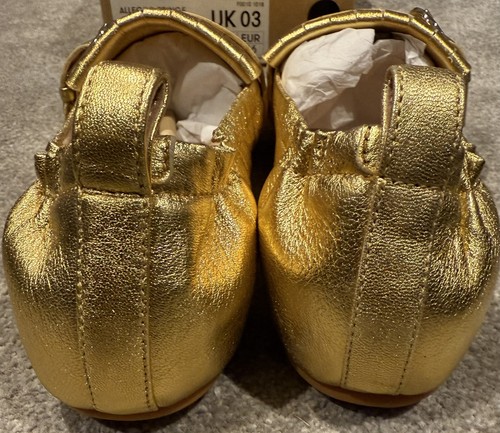 Fitflop Allegro Fringe - Gold Leather Ballerina Pumps - Size 3 NEW - Picture 7 of 10