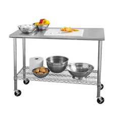 Member's Mark Work Table with 49" Stainless Steel Top