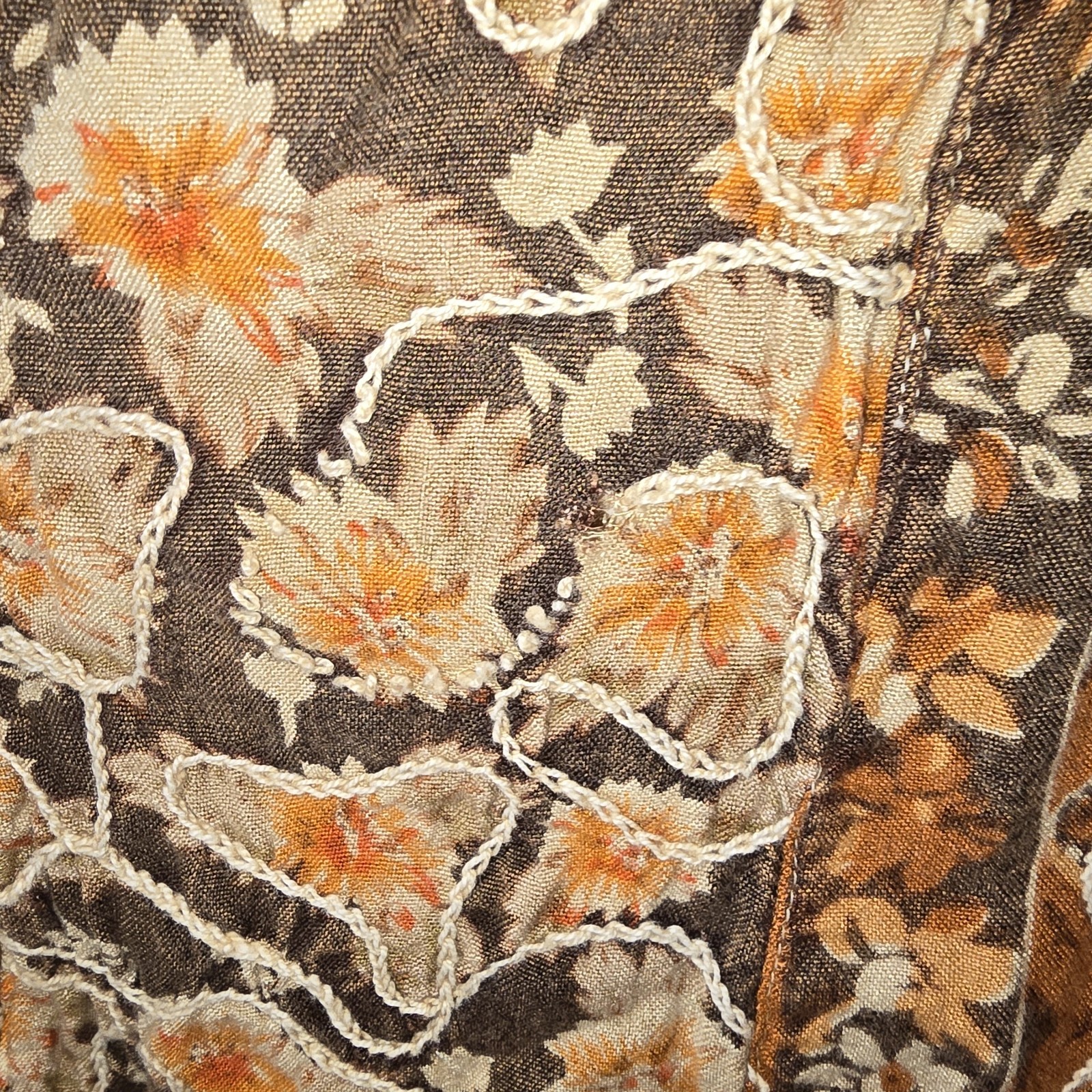 Sacred Threads Embroidered Brown Patchwork Butter… - image 10