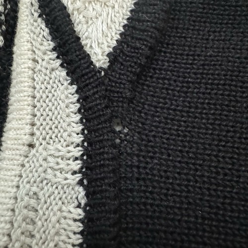 Vintage 90s St. Croix 3D Knit Sweater Black Gray White Size Large Made In USA - Picture 5 of 5