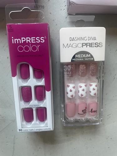 imPRESS Color + Various Press On Nails 4 Boxes Pink New in Sealed Box - Picture 2 of 4