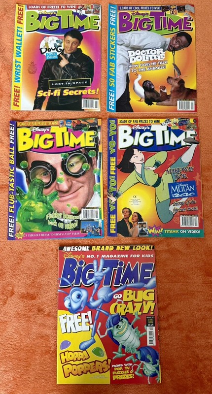 5 x Disney’s Big Time Magazine/ Comic Book Lot 1998-99 Issue 48, 49, 51, 53, 62
