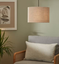 [£80] John Lewis Pure Linen Drum Lampshade: 45cm Dia x 31.5 cm [Sold Out Online]