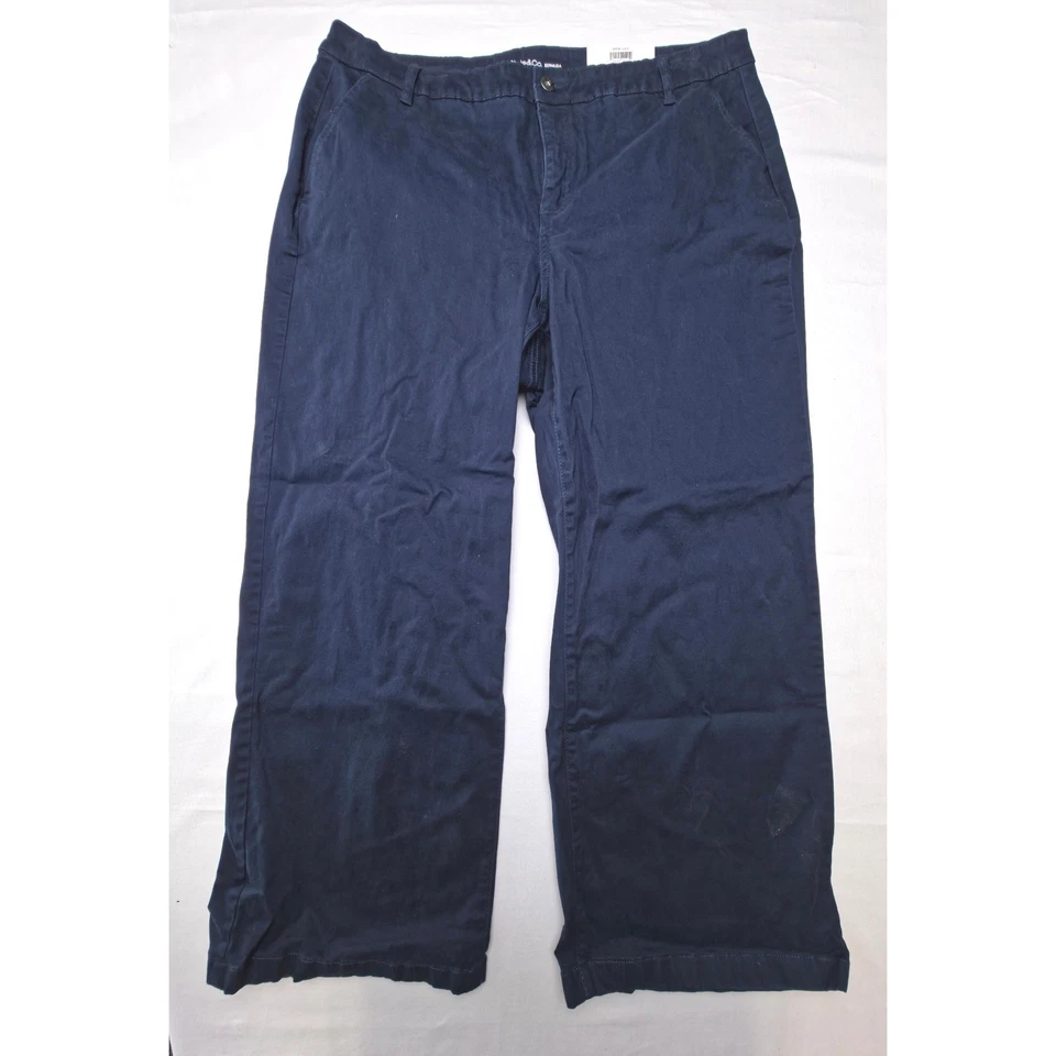 Style Co 裤子女式加 16W海军蓝宽腿高腰百慕大裤全新带标签 — 第 2/4 张图片