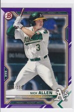 2021 Bowman NICK ALLEN Paper Prospects Purple Border #038/250 ATHLETICS