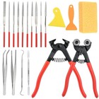 19 Pcs Mosaic Tools Kit, Heavy Duty Glass Mosaic Cut Nippers and Tile Nippers.