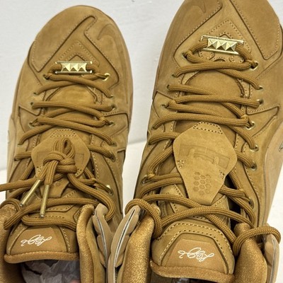 SIZE 10.5 - 2015 NIKE LEBRON 12 EXT QS WHEAT 744287-700 *READ* | eBay