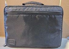 BMI 72 Cassette Tape Carrying Case Dual Zippers Handle Black - No Strap