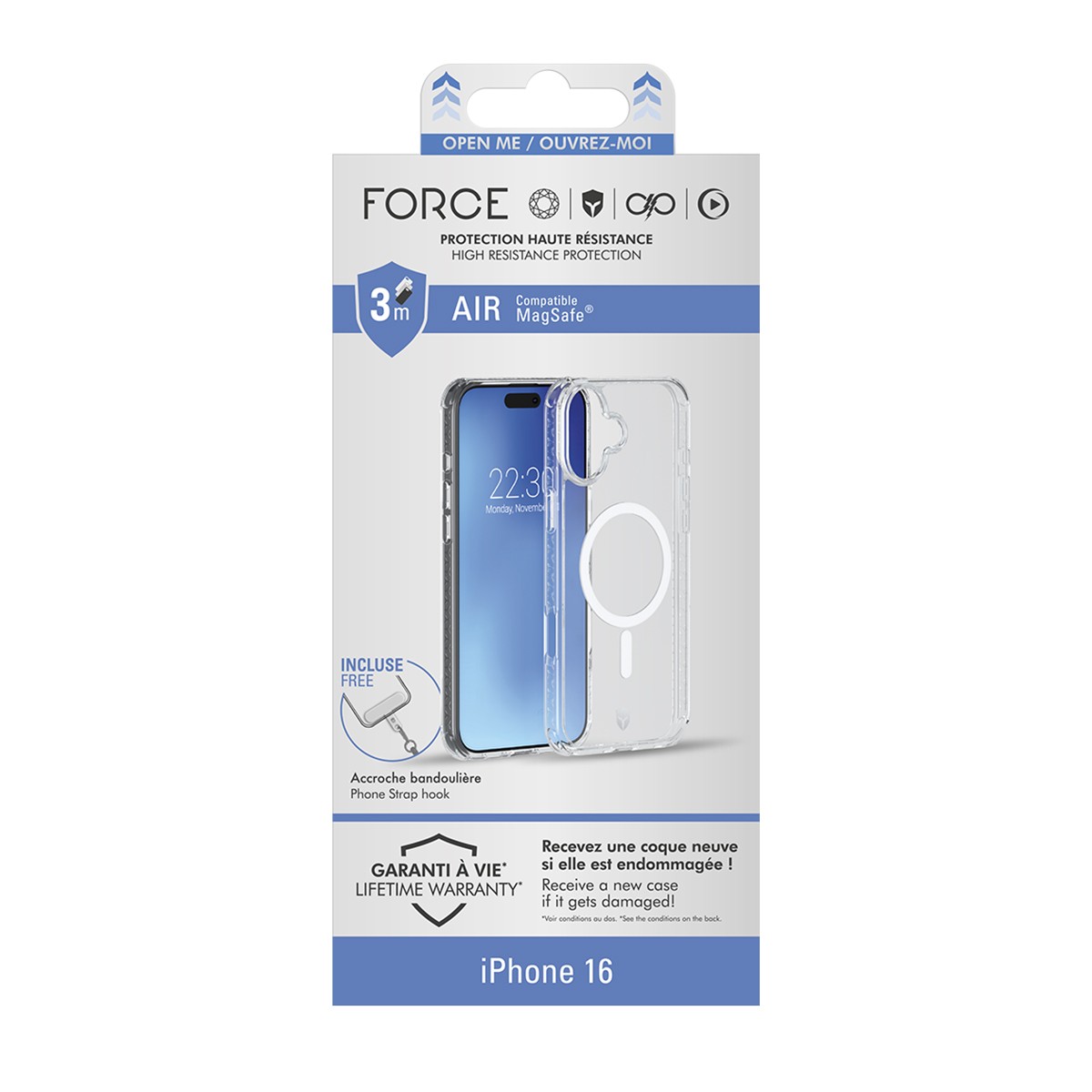 Hülle iPhone 16 Force Case antichoc renforcée Tryax transparente - 4